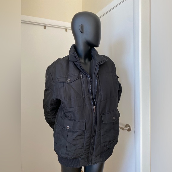 Black Bomber Winter Jacket - Picture 6 of 7